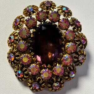 BEAUTIFUL VINTAGE AB BROOCH PLUS PENDANT